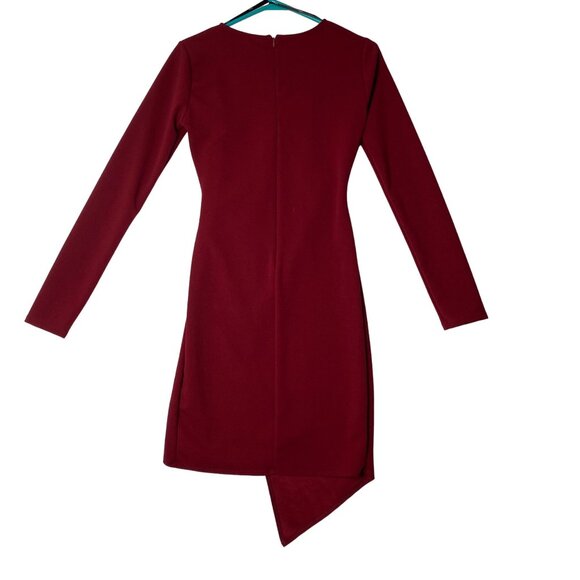 Lulus Dress Women Size M Love Me Completely Bodycon Deep Red Asymmetrical Hem - Picture 11 of 11